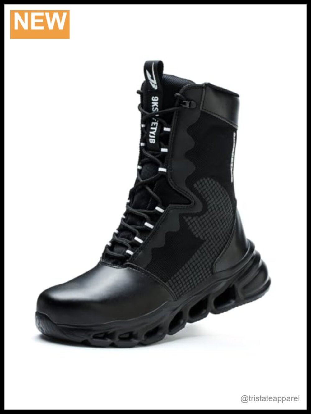 Tactical Hiking Boots Steel Toe Kevlar Anti-Puncture Leather Nylon Lace-Up